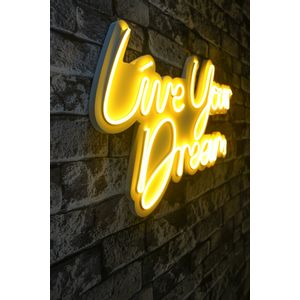 Wallity Ukrasna plastična LED rasvjeta, Live Your Dream - Yellow