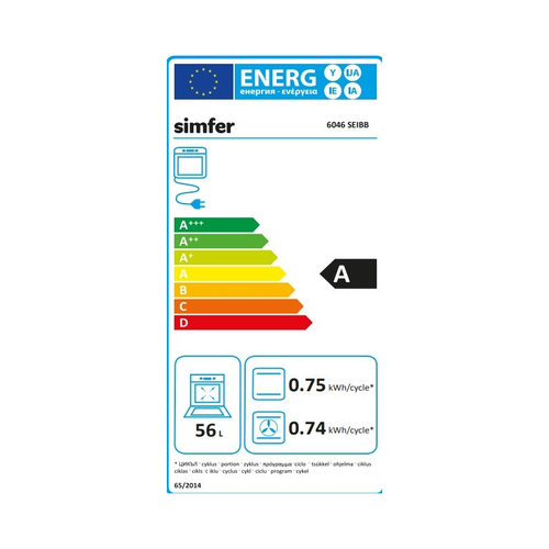 Simfer samostojeći štednjak 6046 SEIBB slika 2