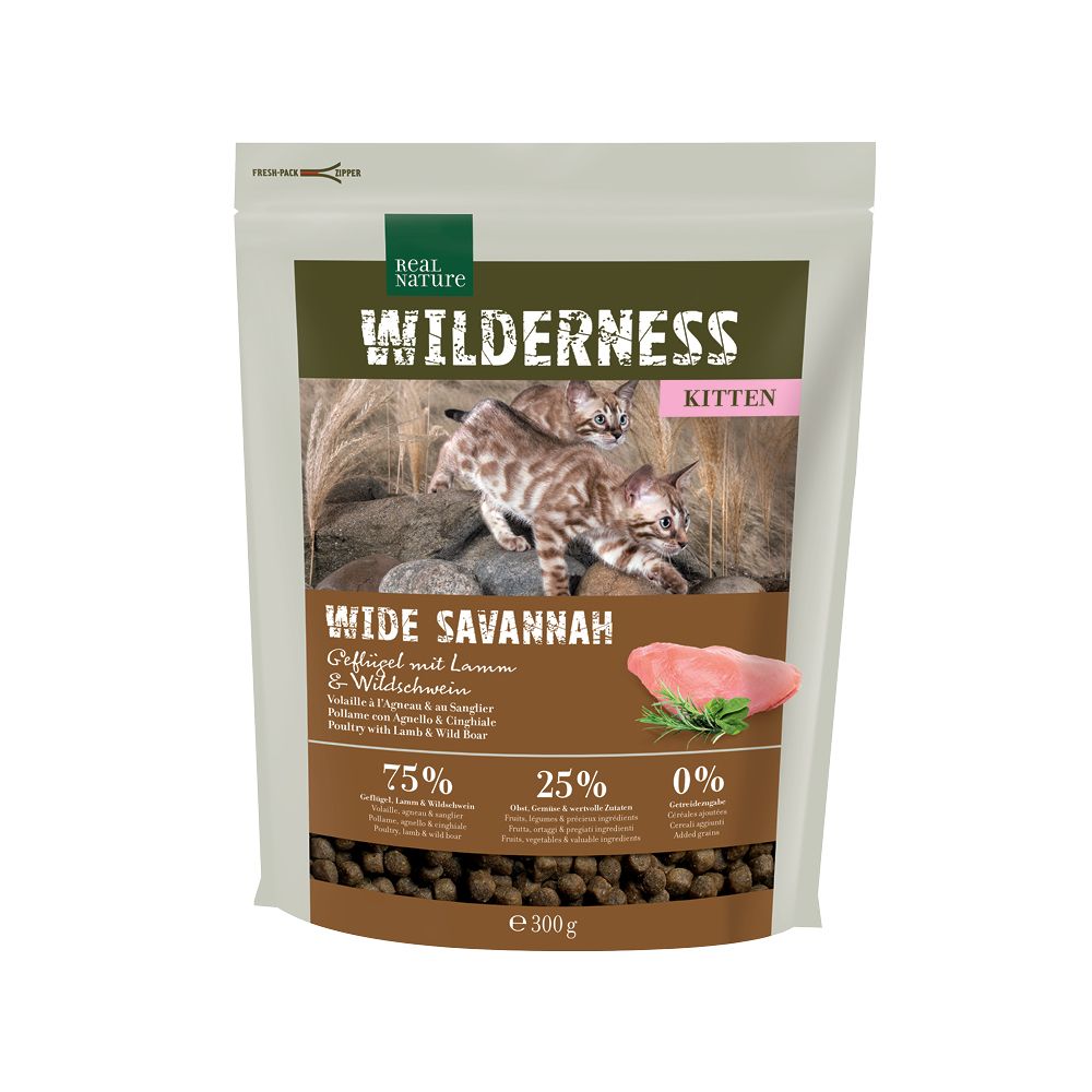 Real Nature Cat Wilderness Kitten perad s veprovinom i janjetinom 300 g slika 1