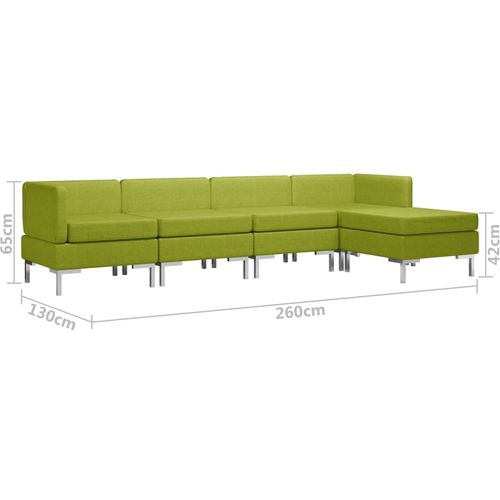 5-dijelni set sofa od tkanine zeleni slika 22