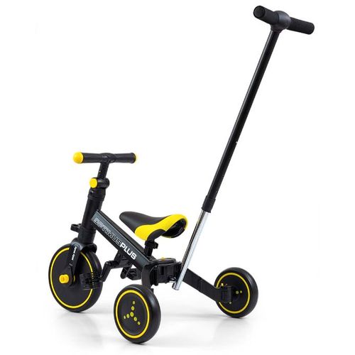 Dječji tricikl guralica 4u1 Optimus Plus crno-žuti slika 4