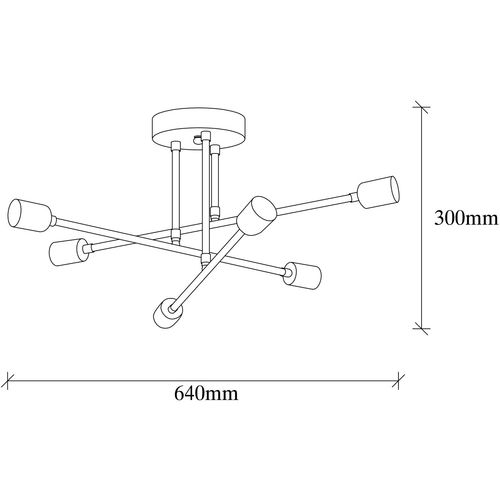 Opviq Straopna lampa FLOWER, metal staklo 64 x 64 cm, visina 30cm, E27 40 W, Flower - 174-AV slika 5