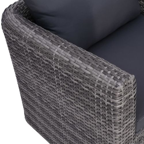 Vrtna stolica od poliratana s jastukom i jastučićem siva slika 9