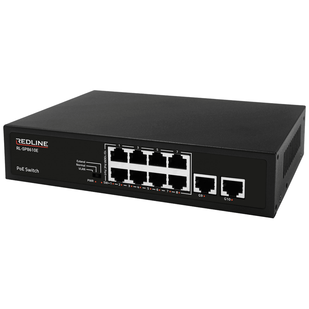 REDLINE PoE mrežni switch, 10 port RJ-45 , 8 PoE / 120W - RL-SP8610E slika 1