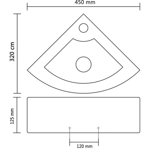 Umivaonik sa zaštitom od prelijevanja 45x32x12,5 cm keramički srebrni slika 12