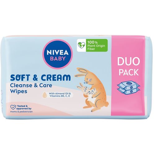 NIVEA Baby Soft & Cream maramice duo pakiranje 2x57 kom slika 1