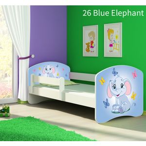 Dječji krevet ACMA s motivom, bočna bijela 160x80 cm 26-blue-elephant