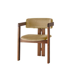 Stolica CO - 027 od orahovog drveta u svijetloj taupe boji
