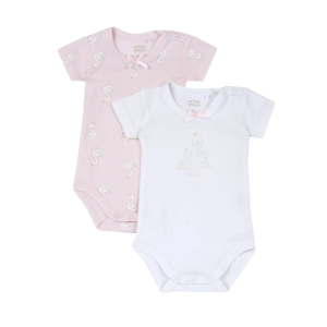 Chicco Bodi sa kratkim rukavima za bebe Swan Dream, 2kom