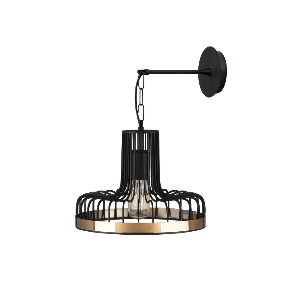 Zidna lampa Fellini - MR - 775 u crnoj boji sa bakarnim detaljima - izložbeni artikl (oštećenja ambalaža) slika 4