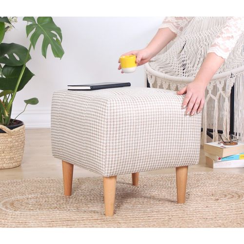 Dotted - Cream Cream Pouffe slika 4