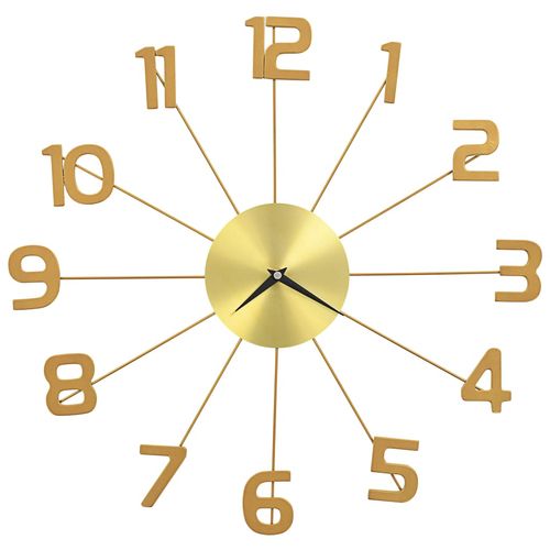 Zidni sat metalni 50 cm zlatni slika 7