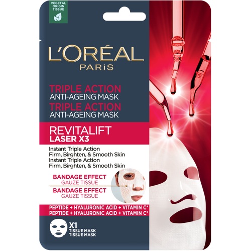 L'Oreal Paris Revitalift LaserX3 Triple Action maska za lice u maramici slika 1