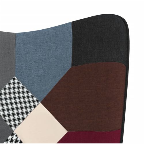 Stolica za ljuljanje s osloncem za noge patchwork od tkanine slika 14