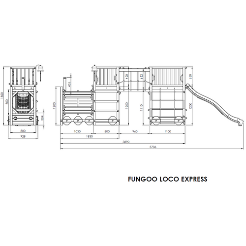 Fungoo set LOCO EXPRESS - drveno dječje igralište slika 7