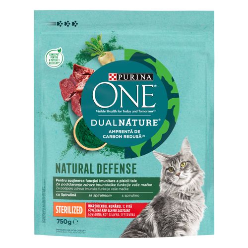 	 PURINA ONE® DUAL NATURE ZA STERILIZIRANE MAČKE Bogata govedinom, 8x750g slika 1