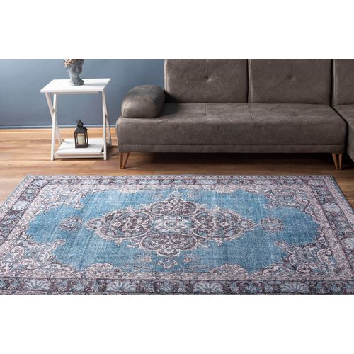 Conceptum Hypnose Blues Chenille - Plavi AL 201 Višebojni Tepih (140 x 190) slika 1