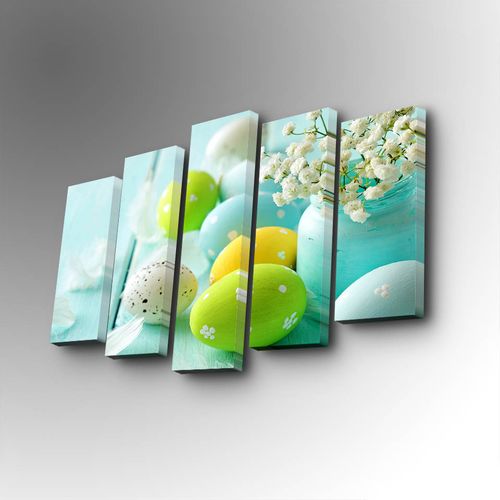 5PUC-153 Multicolor Decorative Canvas Painting (5 Pieces) slika 1