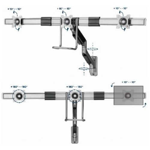 MA-WA3-01 Gembird Podesivi zidni drzac za tri monitor,tilt, 17-27 max.3x6kg slika 3