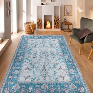 Dorian Chenille - Blue AL 333 Multicolor Hall Carpet (75 x 230)