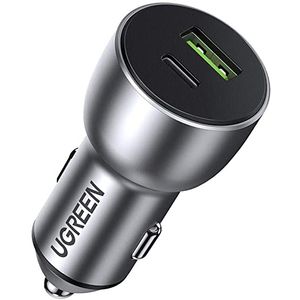 Ugreen auto punjač USB + USB-C PD 36W sivi - kutija