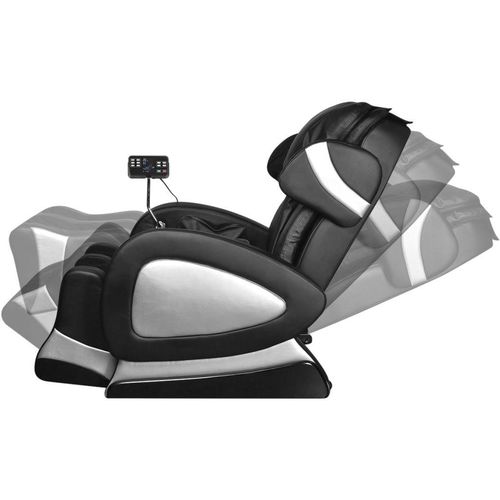 Masažna fotelja od umjetne kože crna sa ekranom slika 7