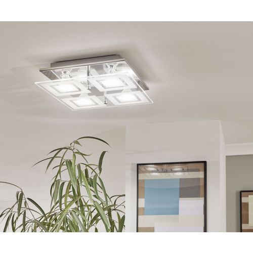 Eglo Almana plafonjera4, led, gu10, 4x3w, d 290 ,krom/staklo  slika 2