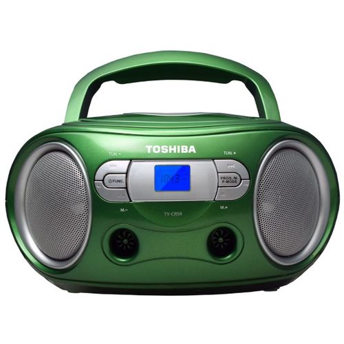 TOSHIBA boombox, FM, CD, LCD, DC + baterije, zeleni TY-CRS9 slika 1
