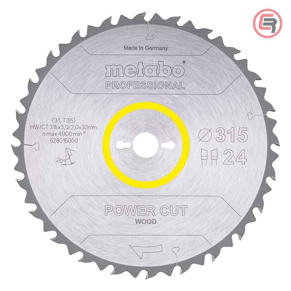 Metabo List Kružne Pile 315 × 3,0 / 2,0 × 30 / Z = 24 Power Cut Wood Professional – 628016000 slika 1