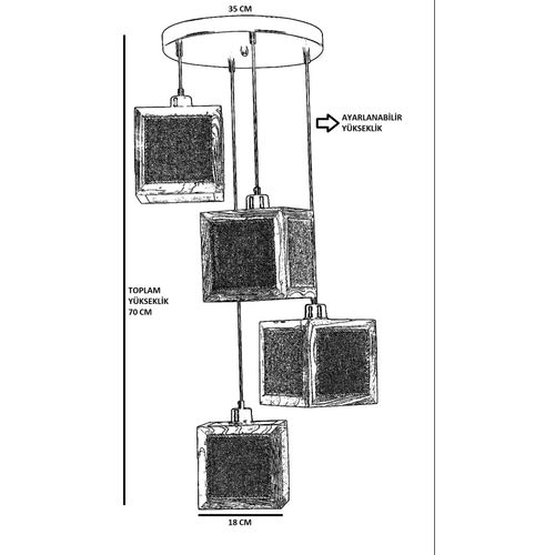 Kumsal 8700-4 Rattan
Walnut Chandelier slika 3