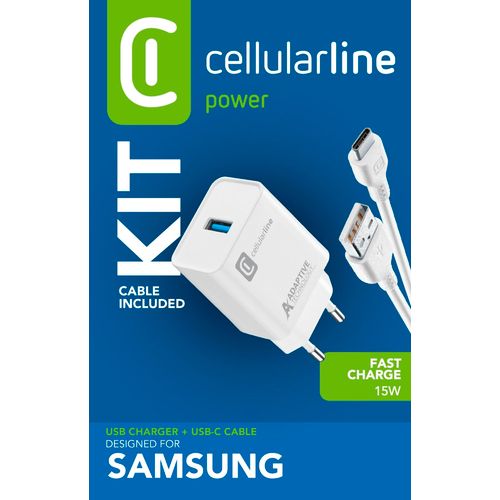 Cellularline kućni punjač Samsung i kabel TYPE-C 3A/15W slika 2