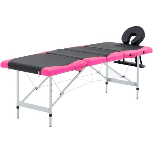 Sklopivi masažni stol s 4 zone aluminijski crno-ružičasti slika 32