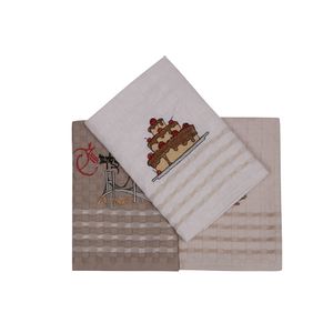 Colourful Cotton Set kuhinjskih ručnika (3 komada) Melisa - Sand, Cream, White v2