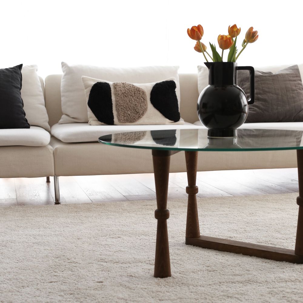 Yuvarlak Cam Orta Sehpa S301 Walnut Coffee Table slika 5