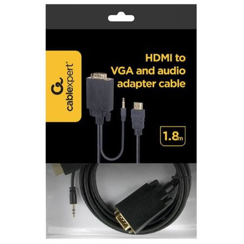 A-HDMI-VGA-03-6 Gembird HDMI to VGA and audio adapter cable, single port, 1,8m, black slika 3