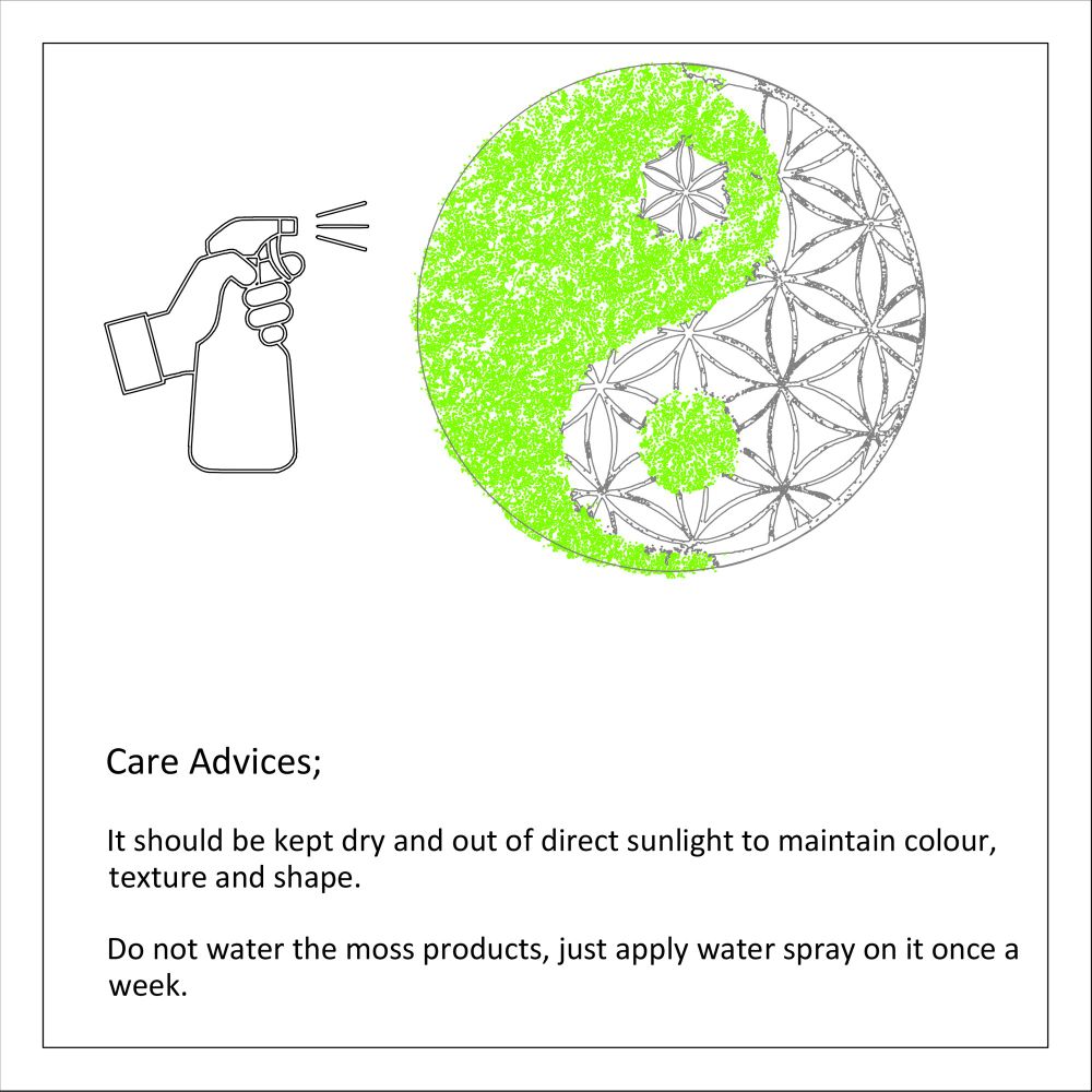 Decorative wall accessory Yin Yang, colours: green, brown slika 7