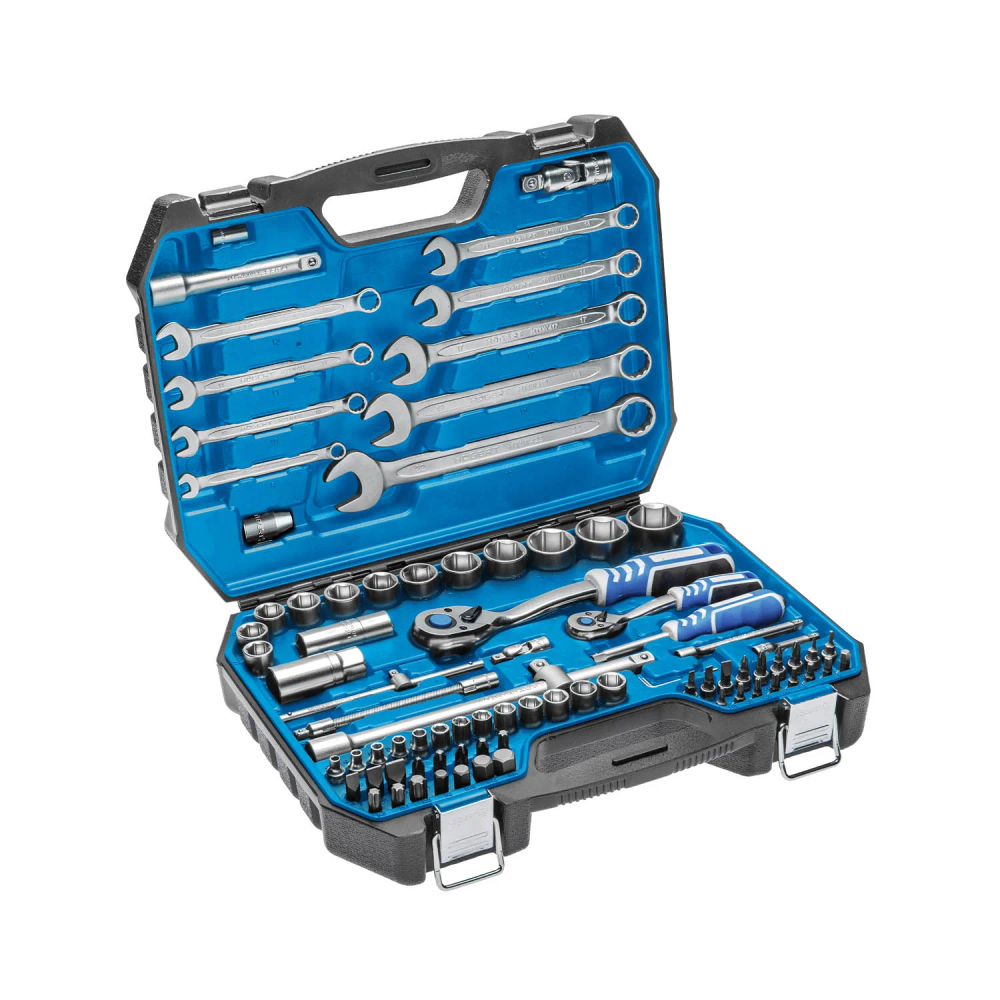 Högert  Set nasadnih i kombiniranih ključeva, bitova 1/4"-1/2", 8-22mm, CrV/CrMo, 72 zuba slika 1
