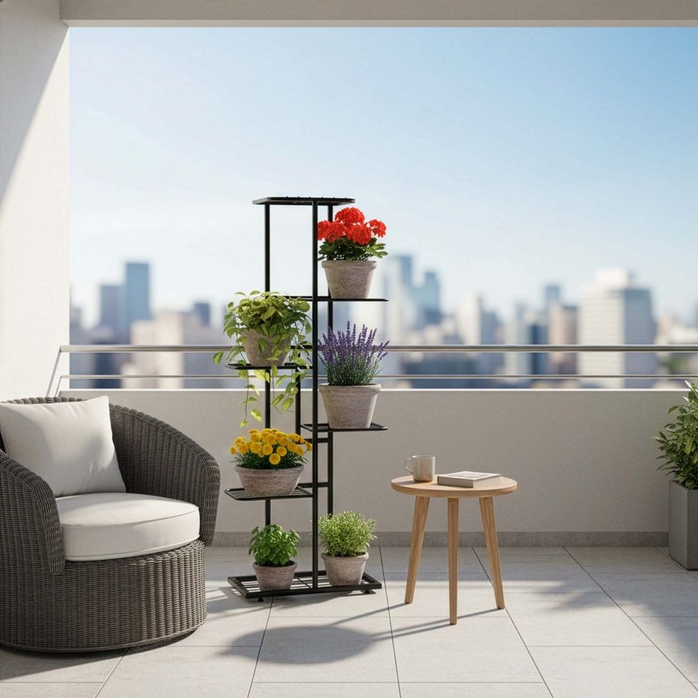 Metalni stalak za cvijeće 105 x 44,5 x 22,5 cm slika 9