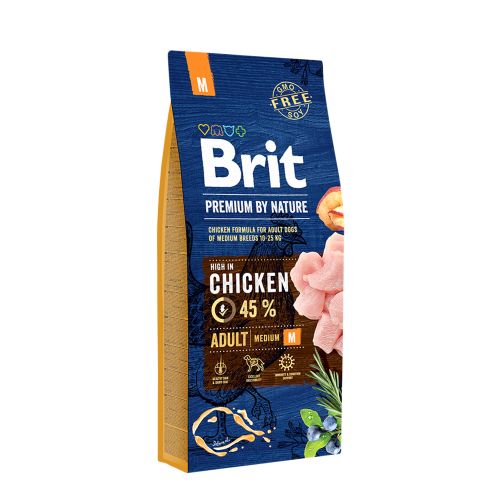 Brit Premium By Nature Adult Medium piletina, 15 kg slika 1