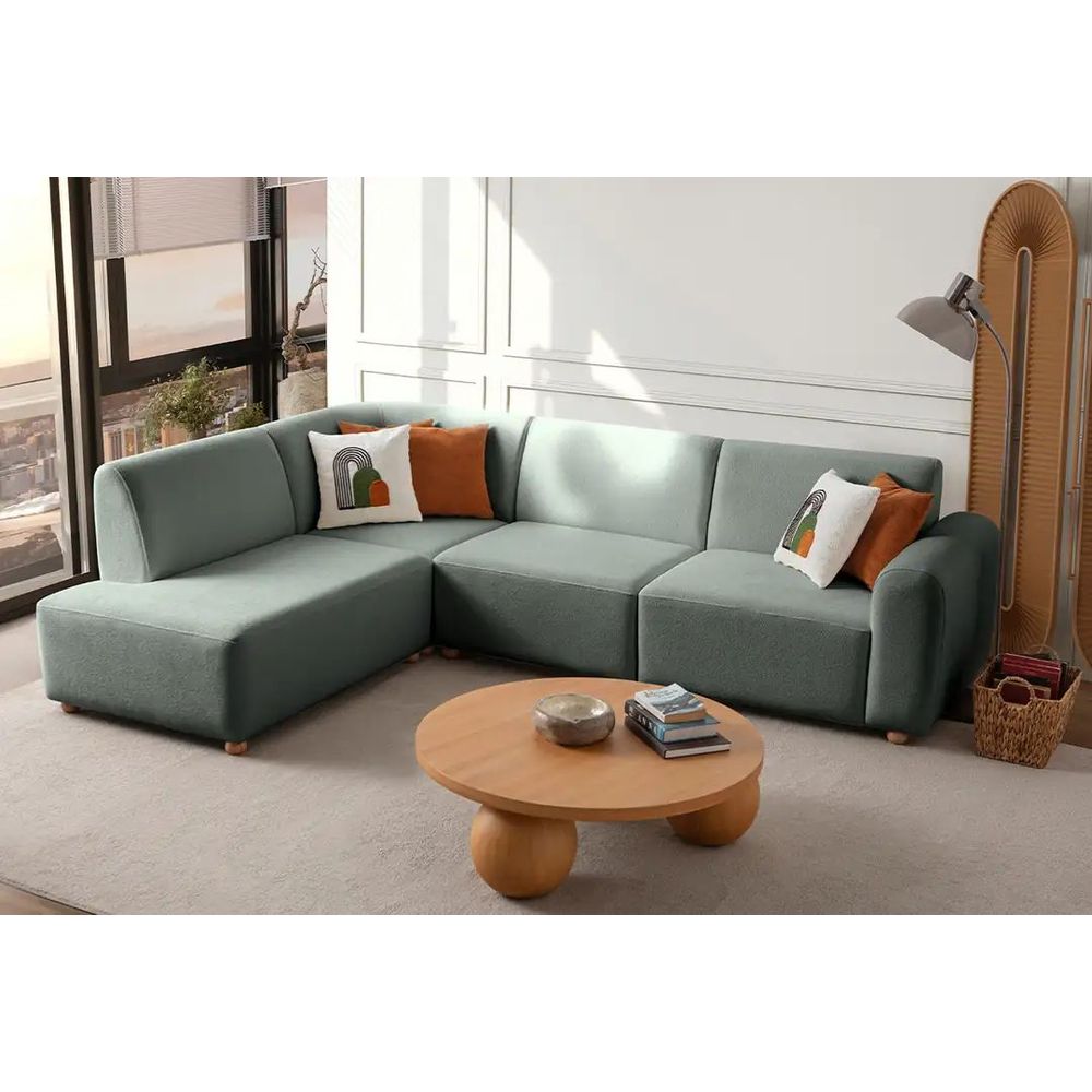 Ugaona Sofa S-Loft Left - boja: morska zelena slika 2