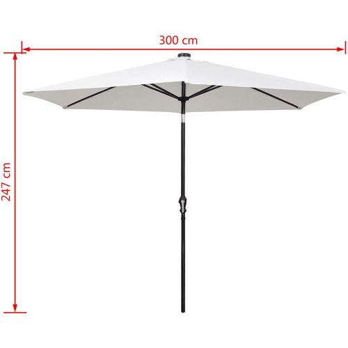LED Konzolni Suncobran 3 m Pijesak bijeli slika 1