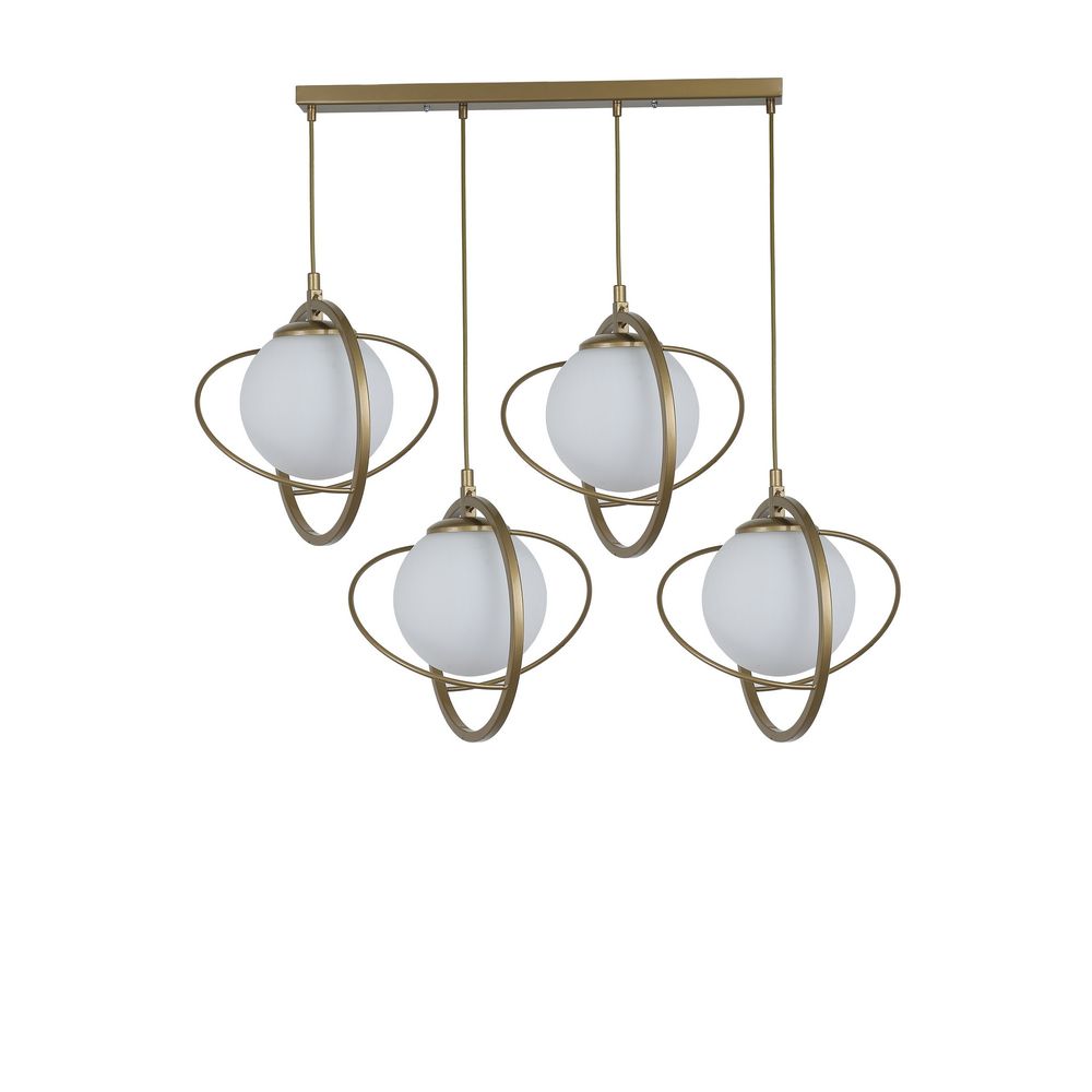 Nepal 4 Lü Sıralı Eskitme Beyaz Camlı Sarkıt AntiqueWhite Luster slika 2
