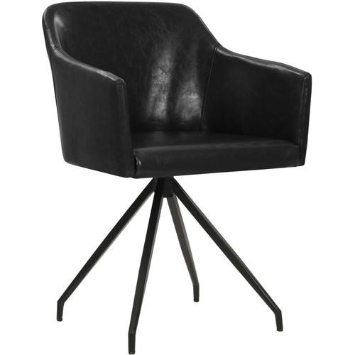 Blagovaonske stolice od umjetne kože 2 kom okretne crne slika 12