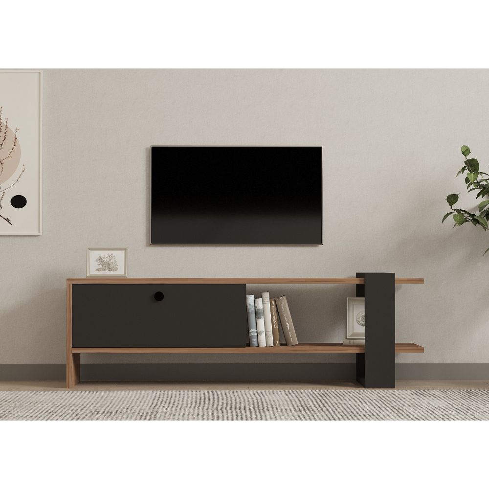 TV stalak "Ova" u boji antracit i hrastovine slika 2