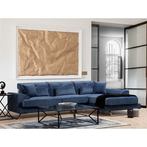 Atelier Del Sofa Kutna garnitura, Mornarsko plava, Frido Right (L3+Chl) - Navy Blue slika 1