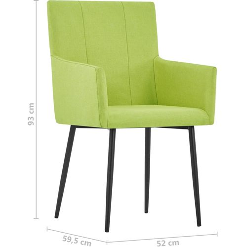 Blagovaonske stolice s naslonima za ruke 4 kom zelene tkanina slika 25
