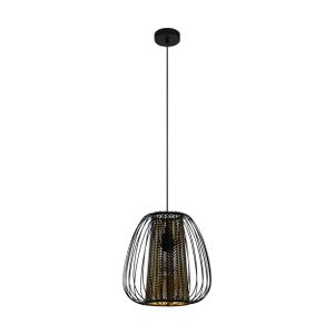 Eglo visilica 'CURASAO', E27, promjer 335 mm, crna/tekstil crno-zlatna
