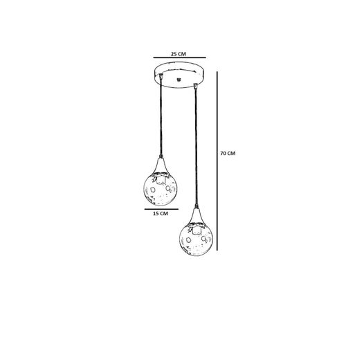 Afra 2 Li Tepsili Siyah Füme Camlı Sarkıt Black
Fume Chandelier slika 5