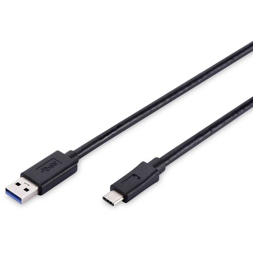 Digitus USB kabel USB 2.0 USB-C® utikač, USB-A utikač 1.80 m crna okrugli, utikač primjenjiv s obje strane, dvostruko zaštićen AK-300136-018-S slika 3