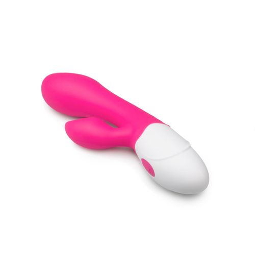 Silikonski G-spot Rabbit Vibrator - Roza/Bijeli slika 4